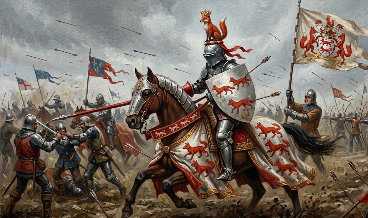 La bataille d'Azincourt (1415), que traversa l'histoire de la Goupillère